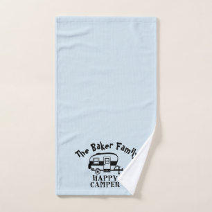 Toalla de mano del campista de la familia