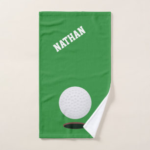 Toalla de mano del golf del verde de la pelota de