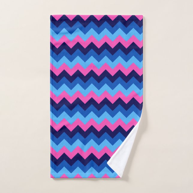 Toalla de mano del patrón de cheurón rosa azul de  (Toalla de mano)