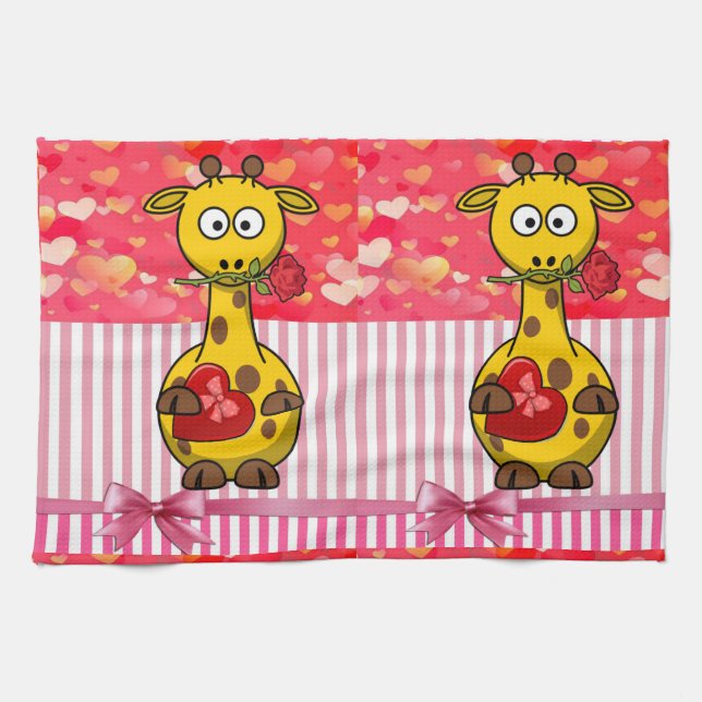 Toalla de mano el día de San Valentín de cocina, G (Horizontal)