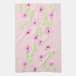 Toalla de mano elegante con estampado floral rosa