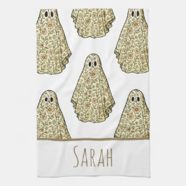 Toalla de mano floral de Halloween vintage fantasm
