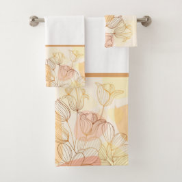 toalla de mano floral lineal de gradiente