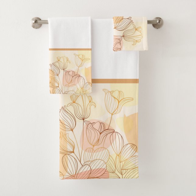 toalla de mano floral lineal de gradiente (In situ)