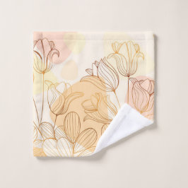 toalla de mano floral lineal de gradiente