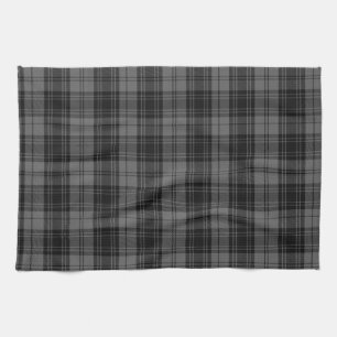 Toalla de mano gris de la tela escocesa de tartán