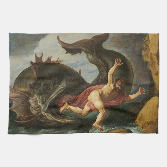 Toalla de mano "Jonah and the Whale" (Horizontal)