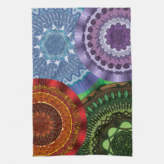 Toalla de mano Mandalas de los Elementos (Vertical)