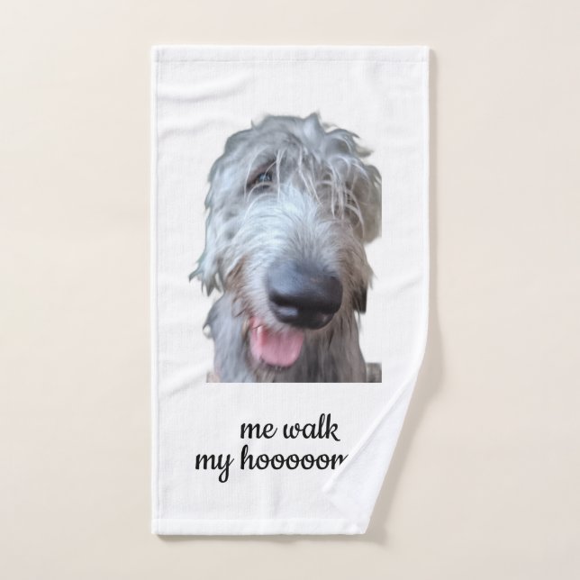 Toalla de mano Me Paseo a Mi Hoooooman Irish Wolfh (Toalla de mano)
