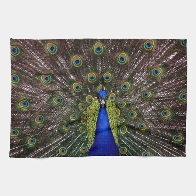 Toalla de mano orgullosa del pavo real (Horizontal)