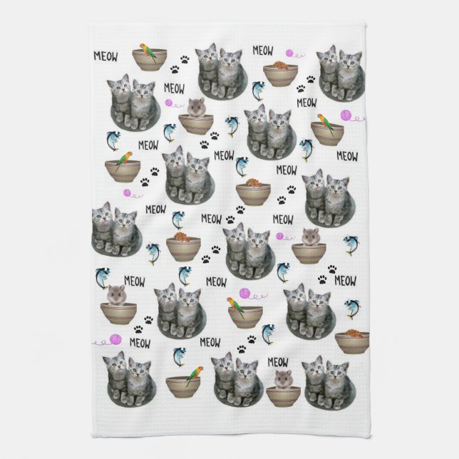 Toalla de mano para cocina para gatos (Vertical)