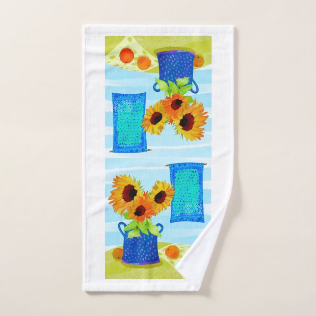 Toalla de mano para el Bouquet de girasol (Toalla de mano)