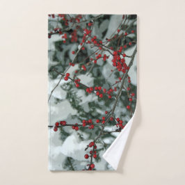 Toalla de mano para feriado de Navidades Red Winte