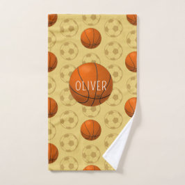 Toalla de Mano para Niños con Patrón de Baloncesto