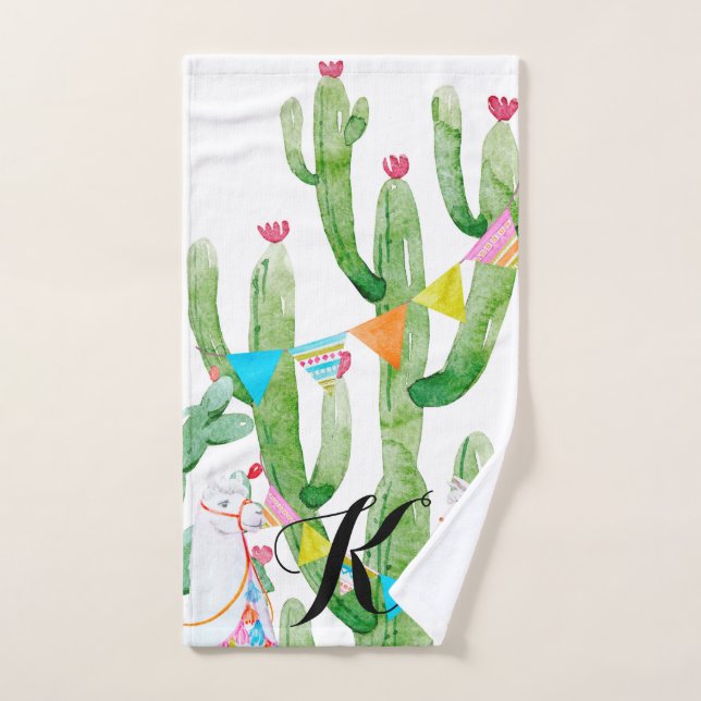 Toalla de mano personalizada Boho Llama Bohemian C (Toalla de mano)