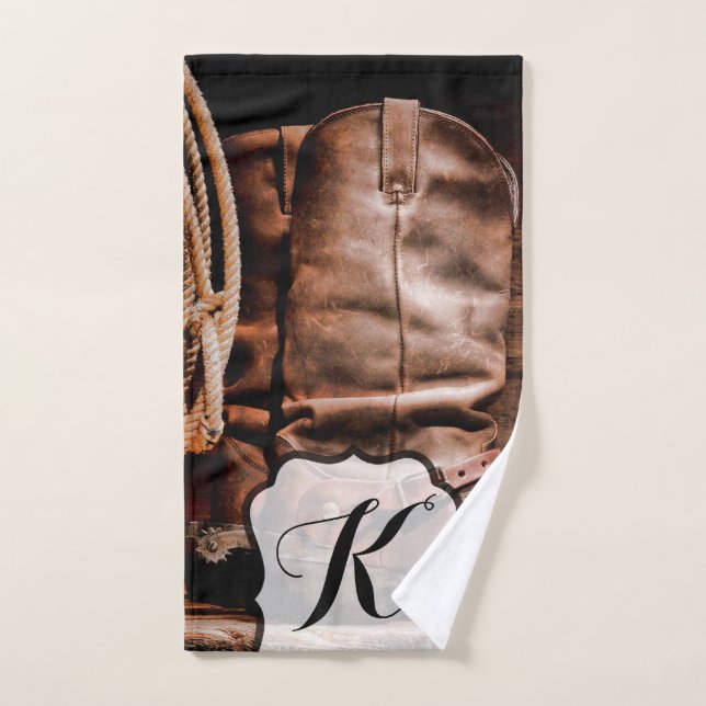 Toalla de mano personalizada Boots Barn Wood Rus (Toalla de mano)