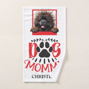 Toalla de mano personalizada de perro rojo y negro