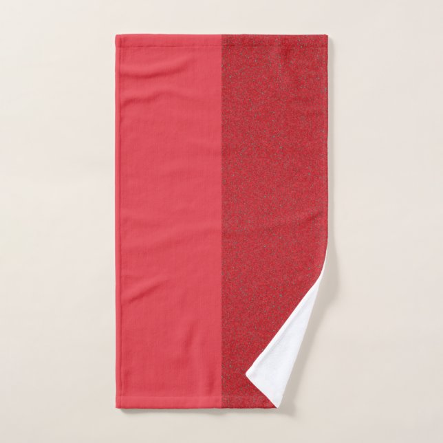 Toalla de mano roja de tomate de tono dividido - P (Toalla de mano)