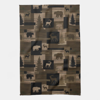 Toalla de mano rústica del árbol de los alces del