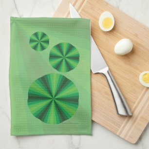 Toalla de mano verde de ilusión óptica