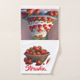 Toalla de manos/cocina de fresas de IA