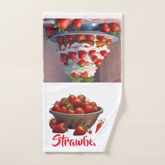 Toalla de manos/cocina de fresas de IA (Toalla de mano)