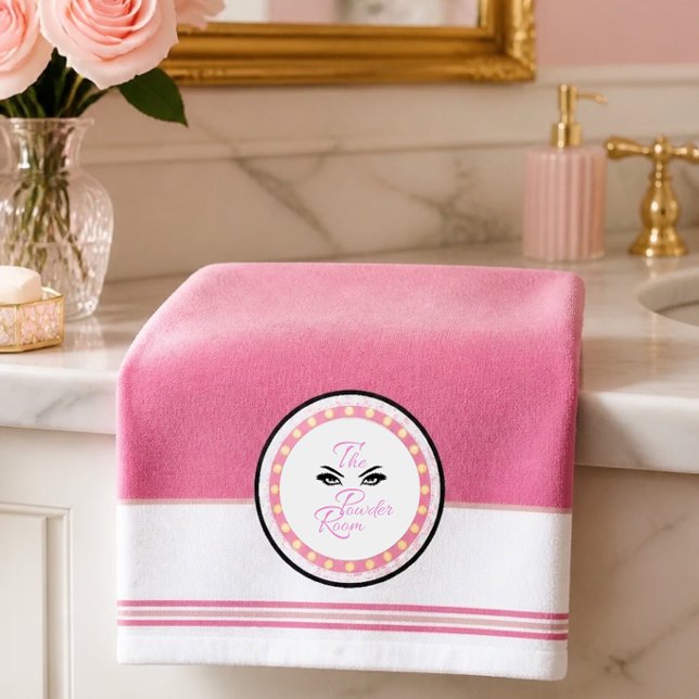 Toalla de manos del tocador (rosa) (Subido por el creador)