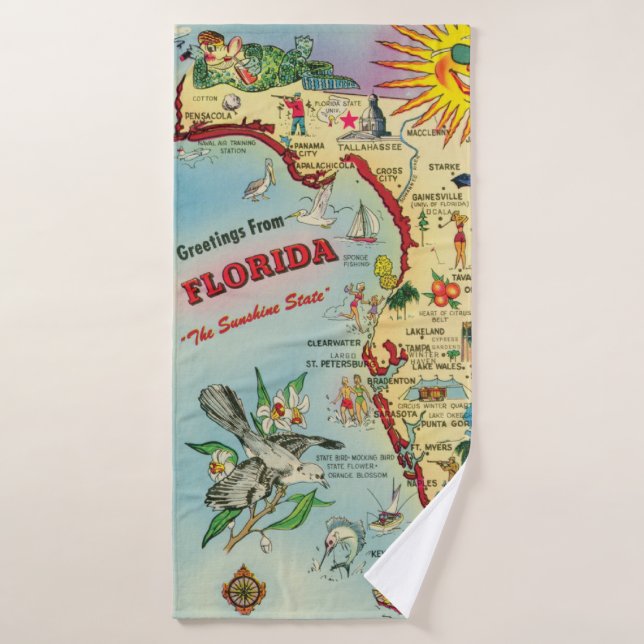 Toalla de mapa de Florida (Toalla de baño)