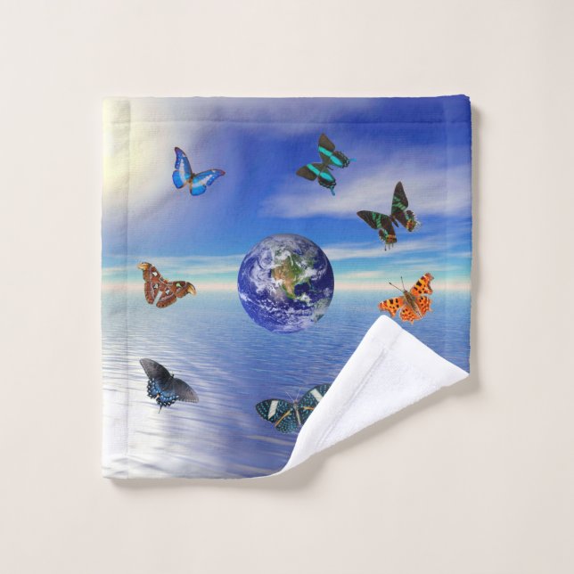 Toalla de mariposas Blue Earth (Toallita)