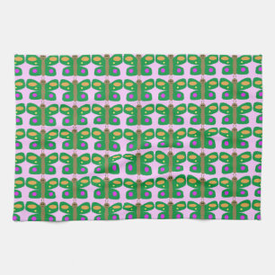 Toalla de mariposas verde