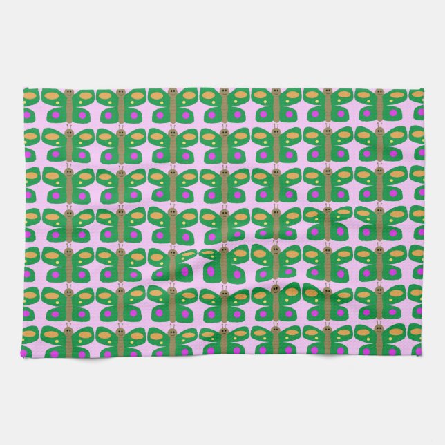 Toalla de mariposas verde (Horizontal)