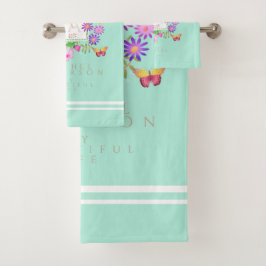 Toalla de Monograma Aqua de Floral Garden