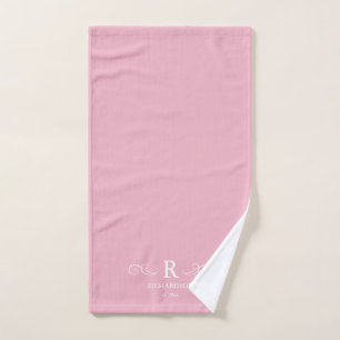 Toalla de Monograma Rústico Rosa