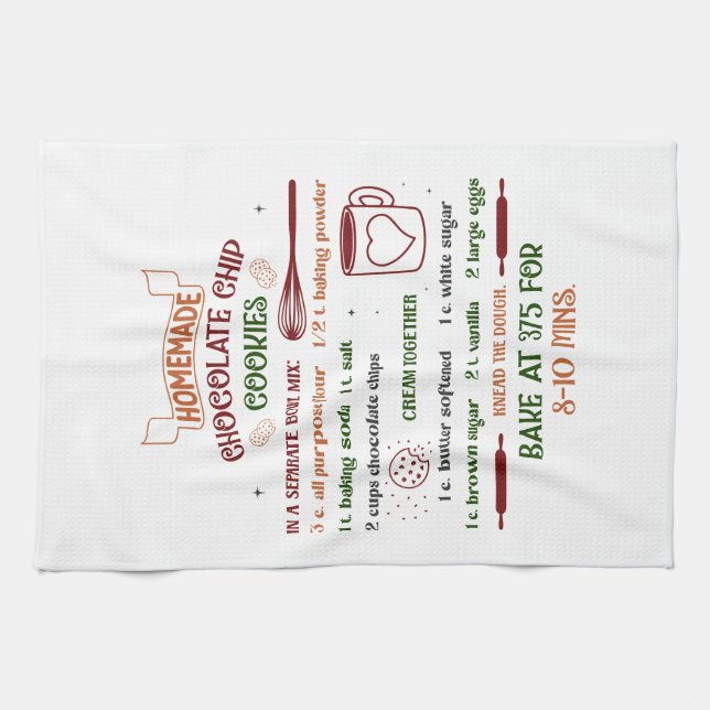 Toalla de navidad con receta de chile de chocolate (Horizontal)