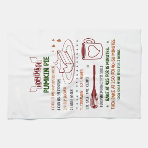 Toalla de navidad con receta de pie de calabaza