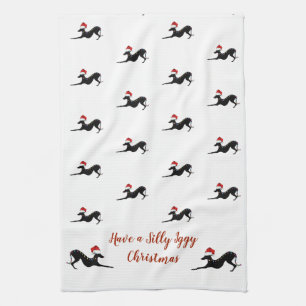 Toalla de Navidad de Greyhound italiana, toalla de