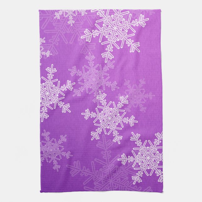 Toalla de Navidad Purple Snowflakes (Vertical)