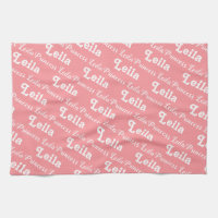 Toalla de nombre personalizada rosa