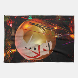 Toalla de ornamento navideño de Snowman espumoso