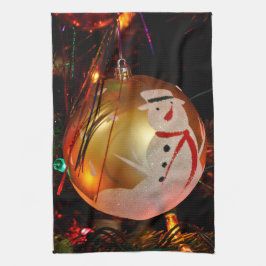 Toalla de ornamento navideño de Snowman espumoso