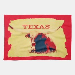 Toalla de oro y cocina roja de Texas Longhorn