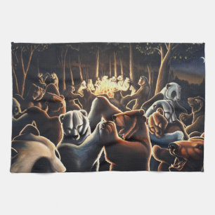 Toalla de oseo de baile Fiesta Toalla de té Art Te