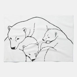 Toalla de Oso Polar Madre y Tejido Toalla de Té