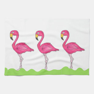 Toalla de pájaro Flamingo Tropical Flamingos Rosa