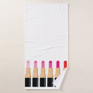 Toalla de palillos de labios rosados