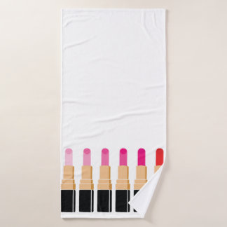 Toalla de palillos de labios rosados