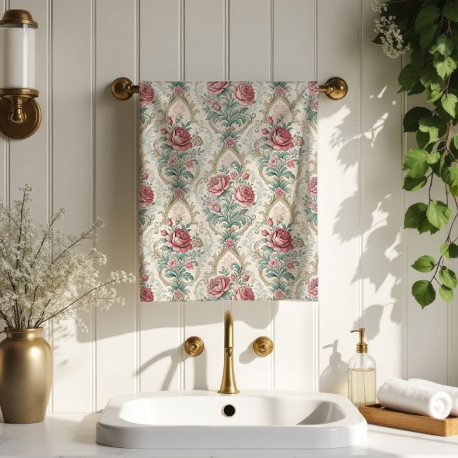 Toalla de Pastel Suave Damask Victoriano Acento de (Soft Pastel Towel Victorian Damask Bath Accent)