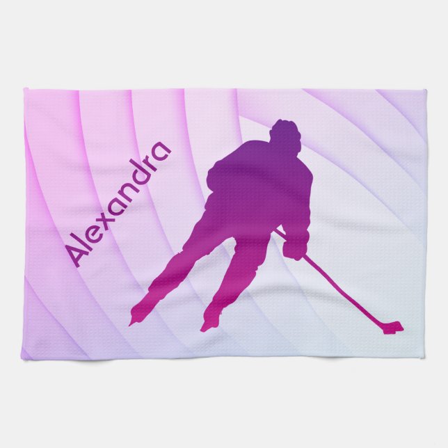 Toalla de patinaje de hockey sobre hielo púrpura (Horizontal)