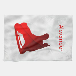 Toalla de patinaje de hockey sobre hielo roja