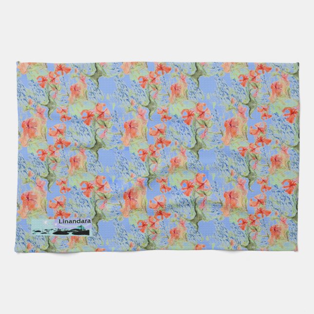 Toalla de patrón de balsam y Lobelia (Horizontal)